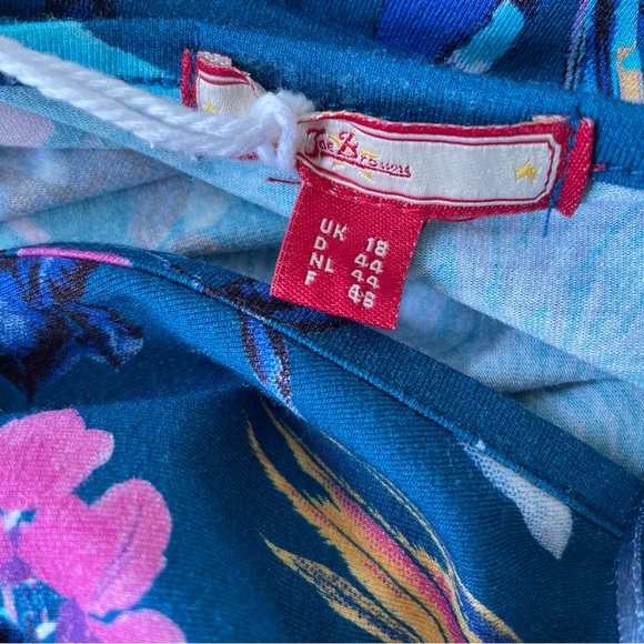 BNWT Joe Browns Blue Floral Wrap Effect Dress Short Sleeve Sz UK 18 Summer - Picture 7 of 9